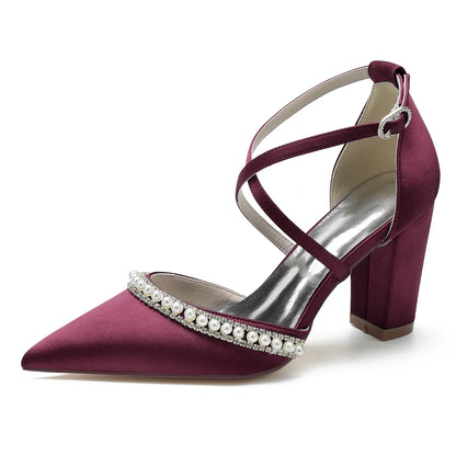 Funki Findz | Shoes | Women's Satin Pearl Bridal Evening Shoes