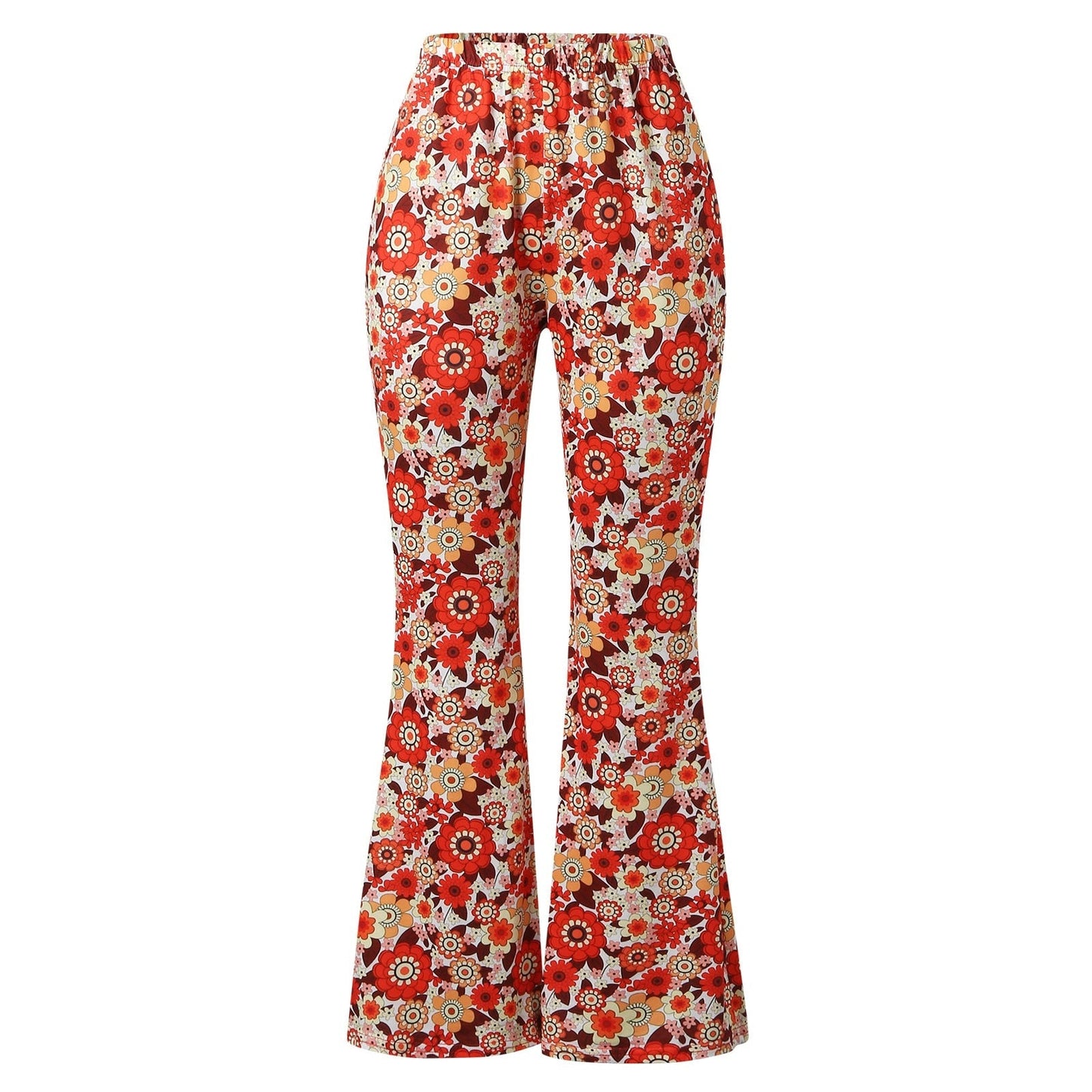 Funki Findz | Pants | Women's Funky Floral Boho Flared Trousers