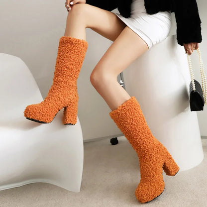 Funki Findz | Boots | Women's Fuzzy Faux Wool Platform Boots