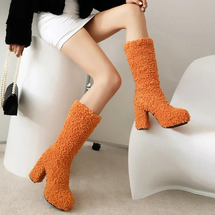 Funki Findz | Boots | Women's Fuzzy Faux Wool Platform Boots