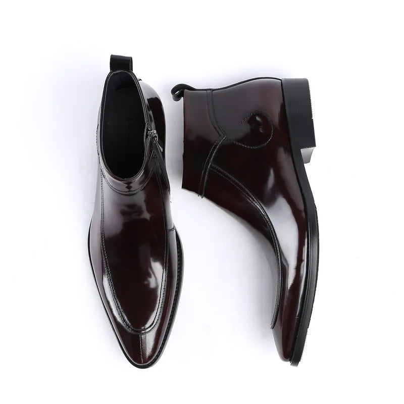 Funki Findz | Boots | Men's Leather Patent Formal Dress Boots