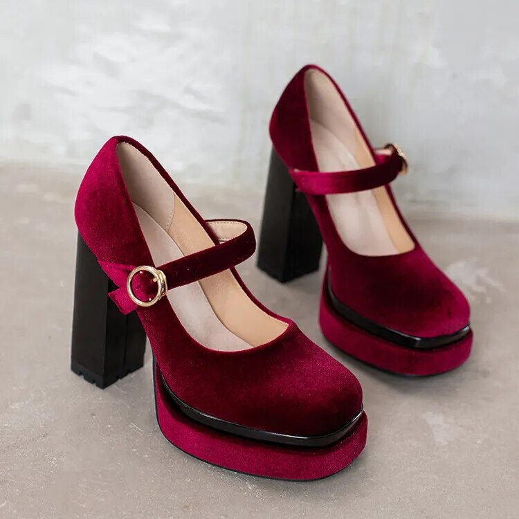 Funki Findz | Shoes | Women's Luxury Velour Mary Jane Pumps