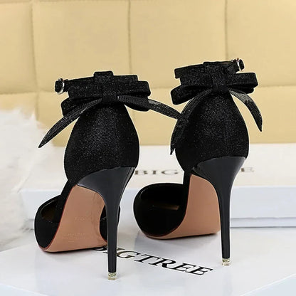 Funki Findz | Shoes | Women's Glitter Bow Knot Strappy Heels