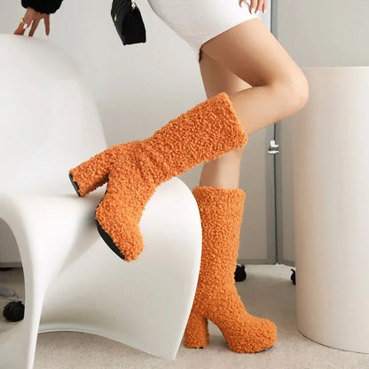 Funki Findz | Boots | Women's Fuzzy Faux Wool Platform Boots