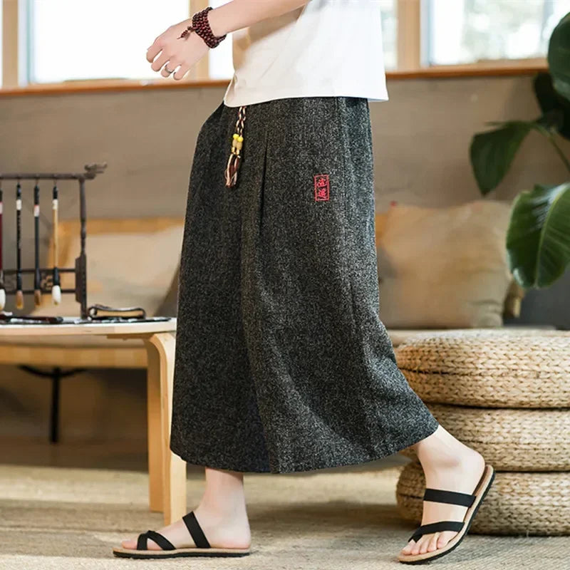 Funki Findz | Pants | Men's Long Japanese Kimono Wide Shorts