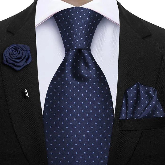Funki Findz | Neckties | Mens 3Pcs Tie Set | Tie Hanky Corsage