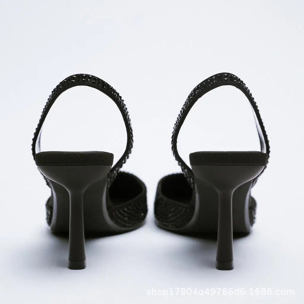 Funki Findz | Shoes | Women's Shiny Beaded Mid Heeled Mules