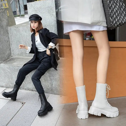 Funki Findz | Boots | Women's Platform Chunky Heel Ankle Boot
