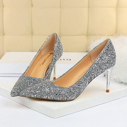 Funki Findz | Shoes | Women's High Heel Glitter Prom Pumps