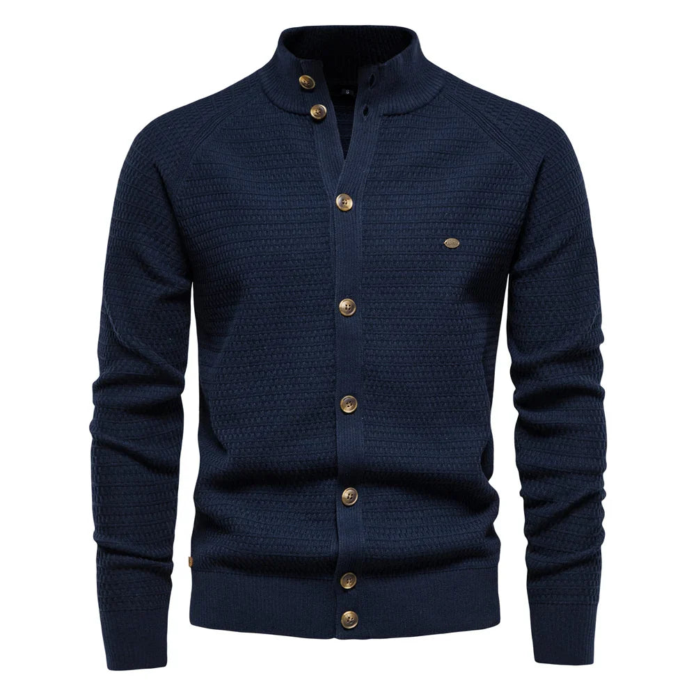 Funki Findz | Sweaters | Men's Mock Neck Button Knit Cardigan