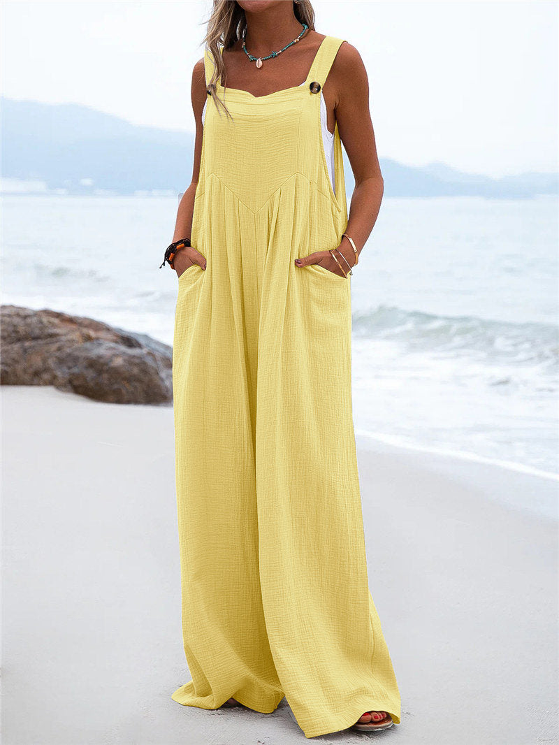 Funki Findz | Pants | Women's Elegant Wide Leg Bib Romper