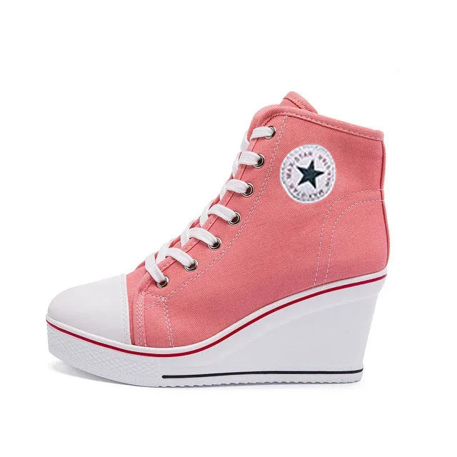 Funki Findz | Boots | Women's Canvas Ankle Wedge Sneaker