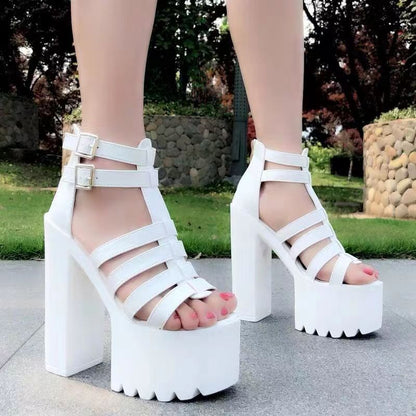 Funki Findz | Shoes | Women's Goth Open Toe Platform Sandals