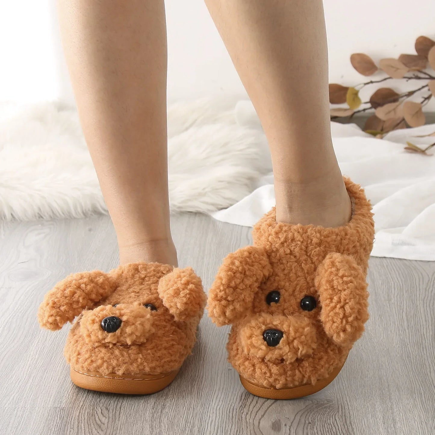 Funki Findz | Shoes | Women's Fluffy Cartoon Dog Fur Slippers