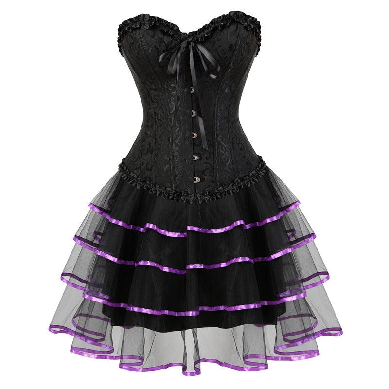 Funki Findz | Dresses | Women's Victorian Corset Dress 2Pcs Set