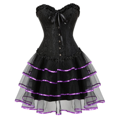 Funki Findz | Dresses | Women's Victorian Corset Dress 2Pcs Set
