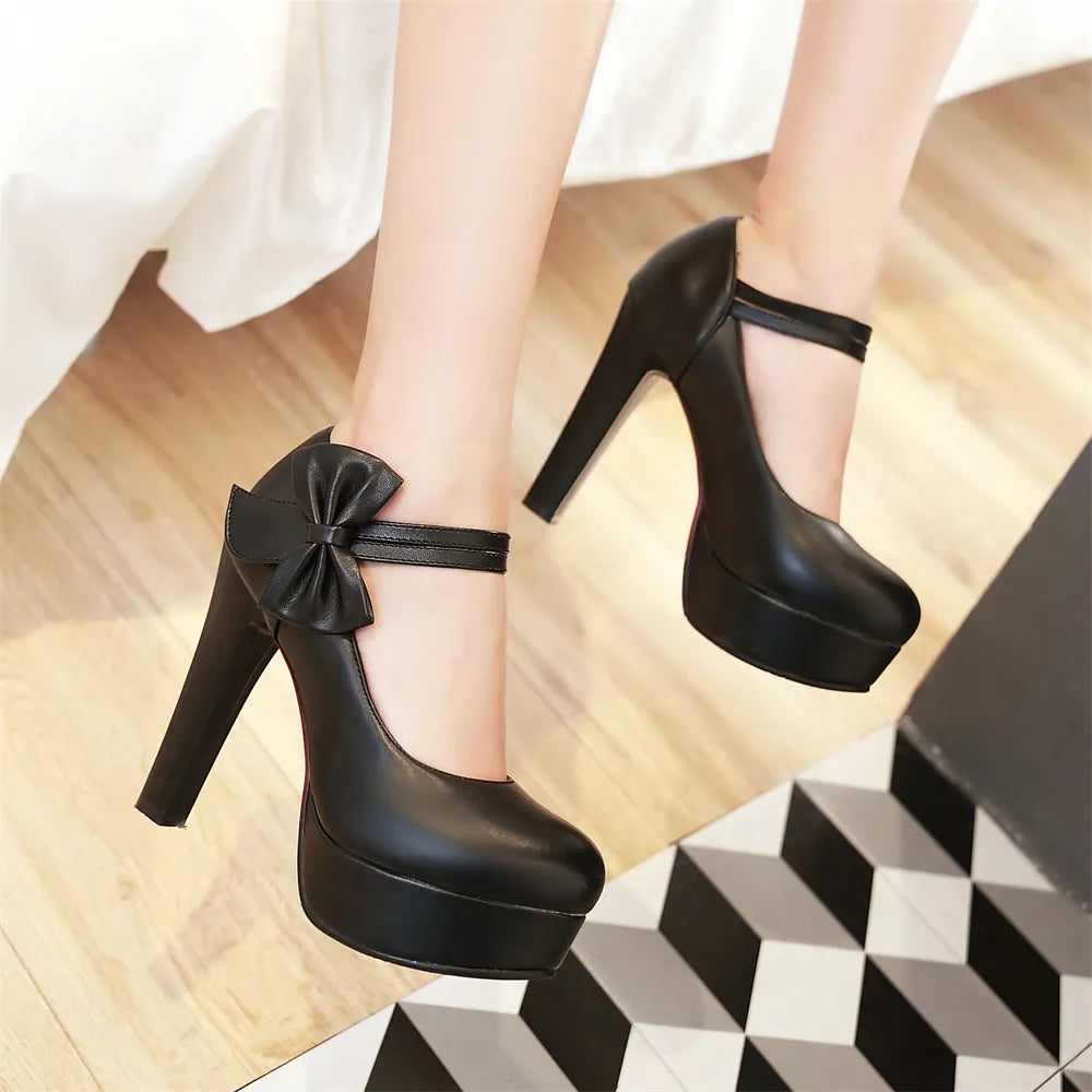 Funki Findz | Shoes | Women's Cute Ankle Bow Wedding Heels