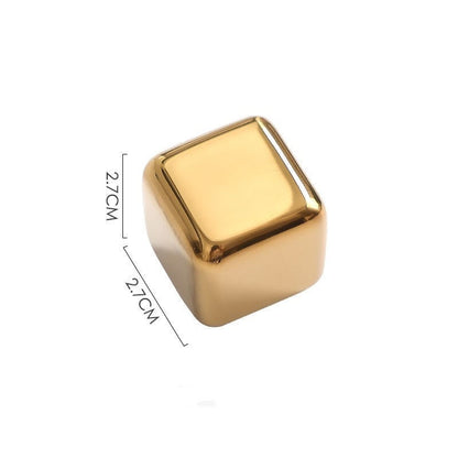 Funki Findz | Whisky Stones | Gold Stainless Steel Ice Cube Sets