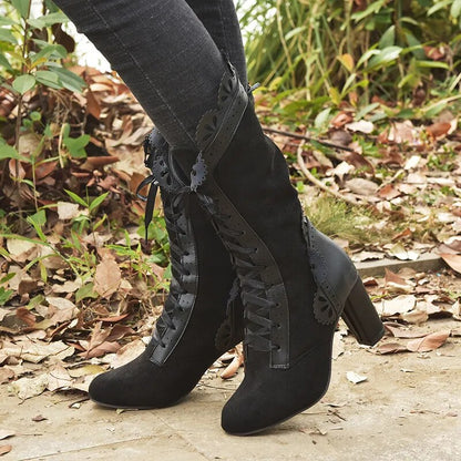 Funki Findz | Boots | Women's Steampunk Lace Top Granny Boot