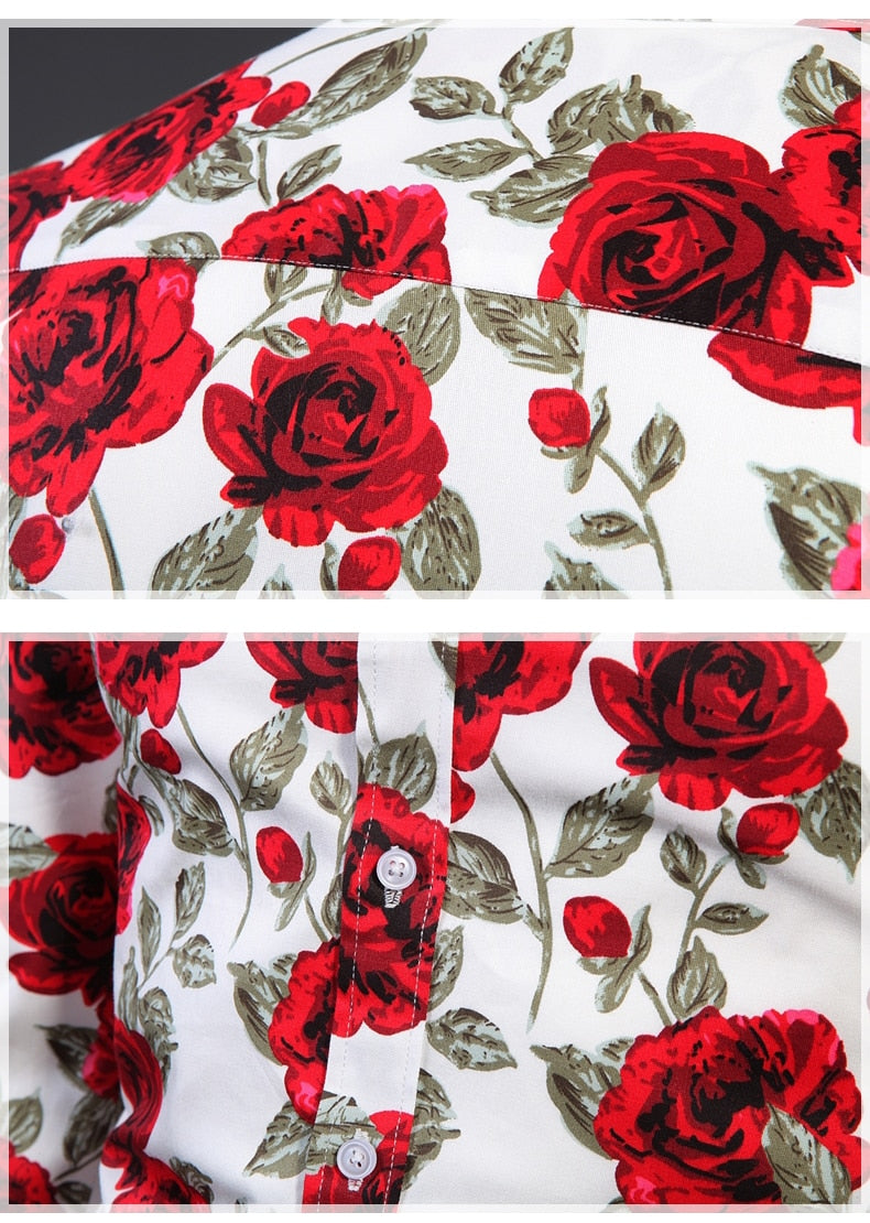 Funki Findz | Shirts | Men's Floral Print Long Sleeved Dress Shirt