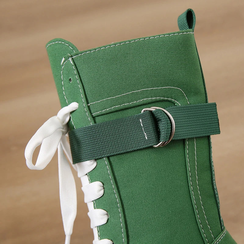 Funki Findz | Boots | Women's Canvas Chunky Platform Boots