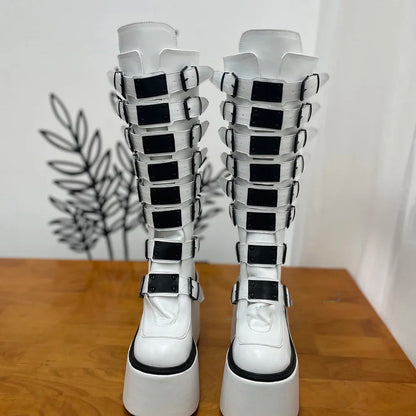 Funki Findz | Boots | Women's Metal Buckle Platform Y2K Wedge