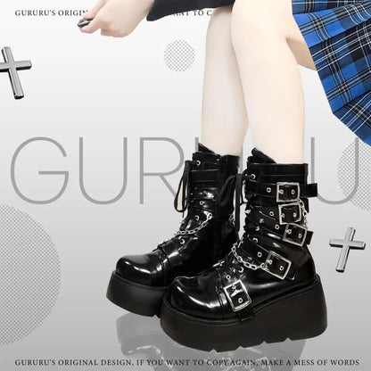 Funki Findz | Boots | Women's Gothic Platform Wedge Boots
