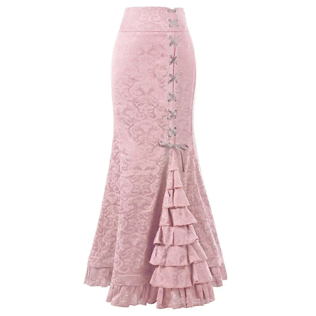 Funki Findz | Skirts | Women's Gothic Vintage Ruffled Long Skirts