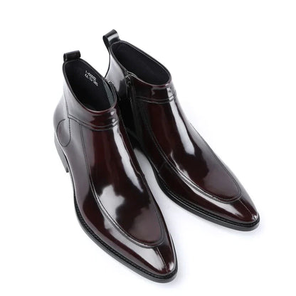 Funki Findz | Boots | Men's Leather Patent Formal Dress Boots