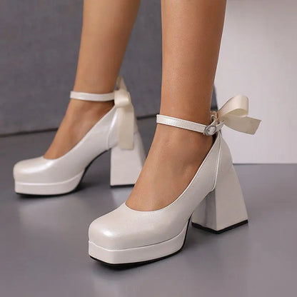 Funki Findz | Shoes | Women's Square Toe Block Heel Platforms