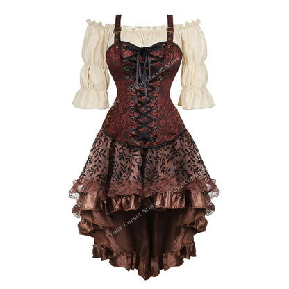 Funki Findz | Dresses | Women's Steampunk Top Corset Skirt Set