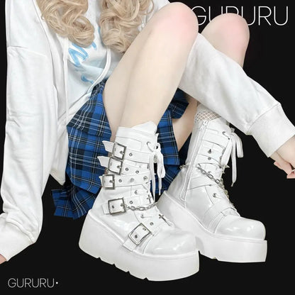 Funki Findz | Boots | Women's Gothic Platform Wedge Boots