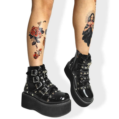 Funki Findz | Boots | Women's Platform Gothic Ankle Boots