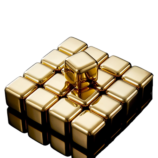 Funki Findz | Whisky Stones | Gold Stainless Steel Ice Cube Sets