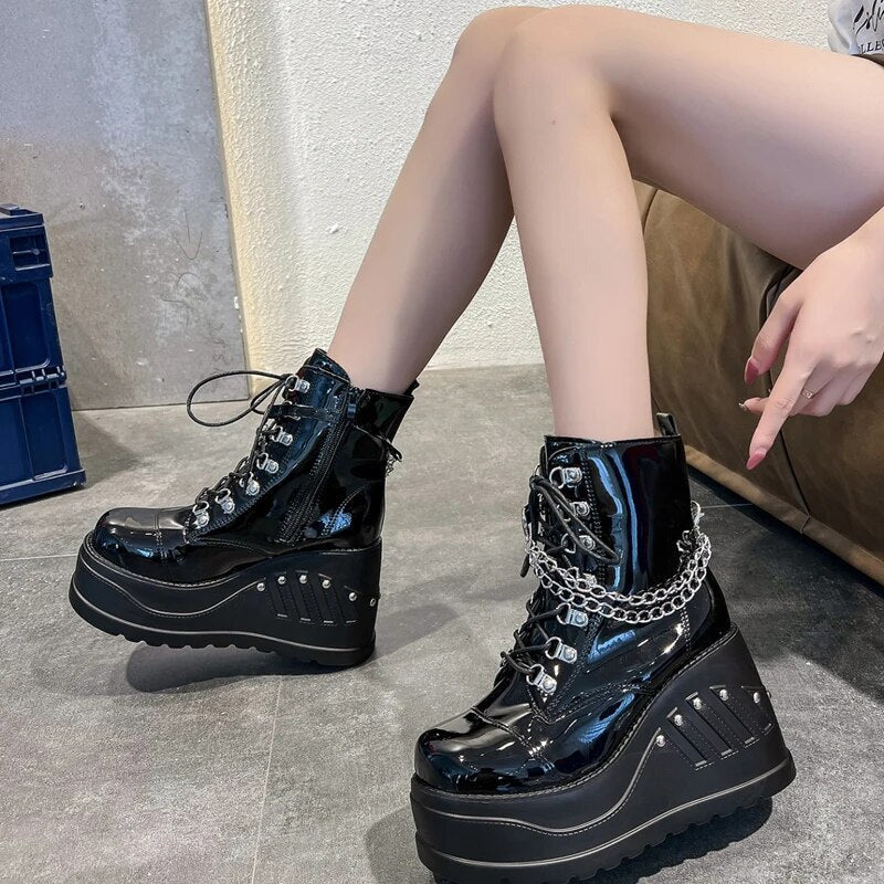 Funki Findz | Boots | Women's Gothic Punk Platform Ankle Boots