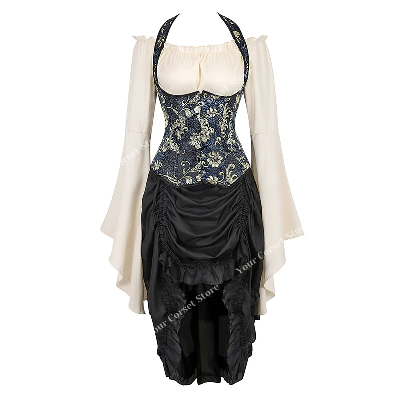 Funki Findz | Dresses | Women's Steampunk Top Corset Skirt Set