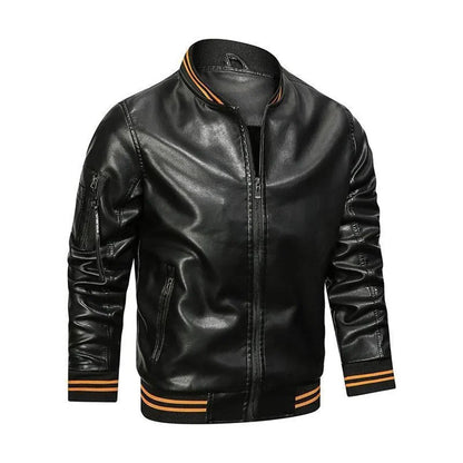 Funki Findz | Jackets | Men's Casual PU Leather Racer Jacket
