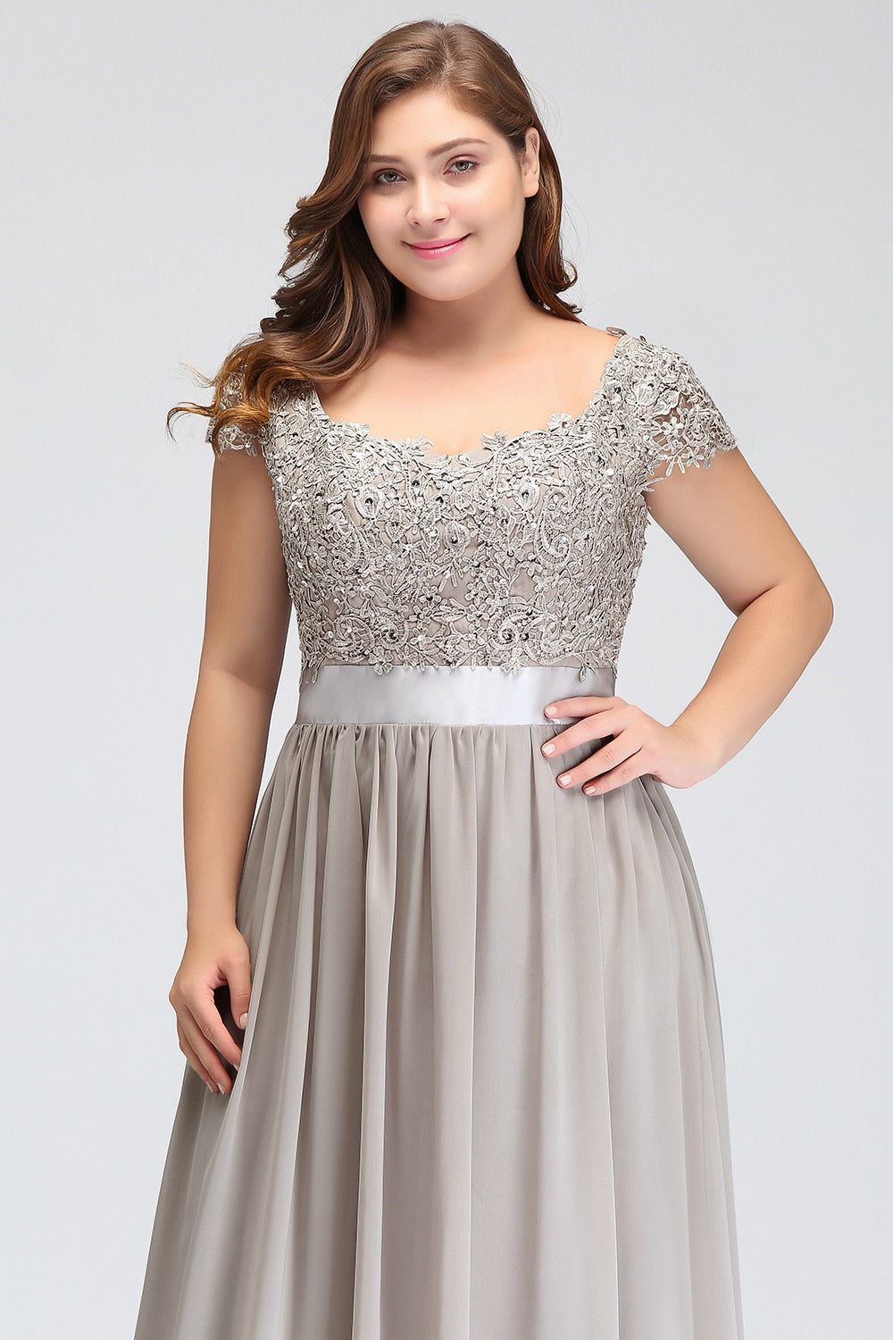 Funki Findz | Dresses | Women's Long Chiffon Satin Lace Dress