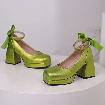 Funki Findz | Shoes | Women's Square Toe Block Heel Platforms