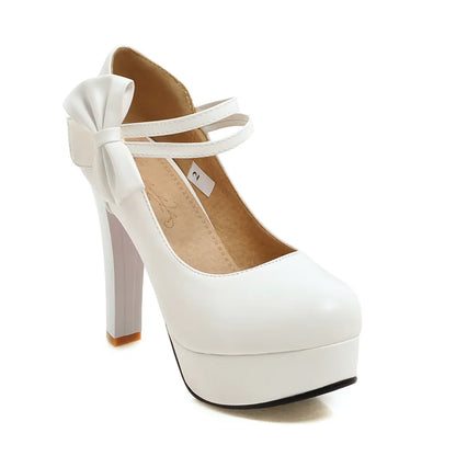 Funki Findz | Shoes | Women's Cute Ankle Bow Wedding Heels