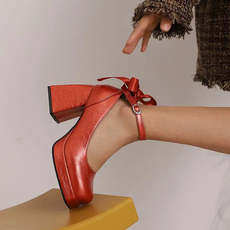 Funki Findz | Shoes | Women's Square Toe Block Heel Platforms