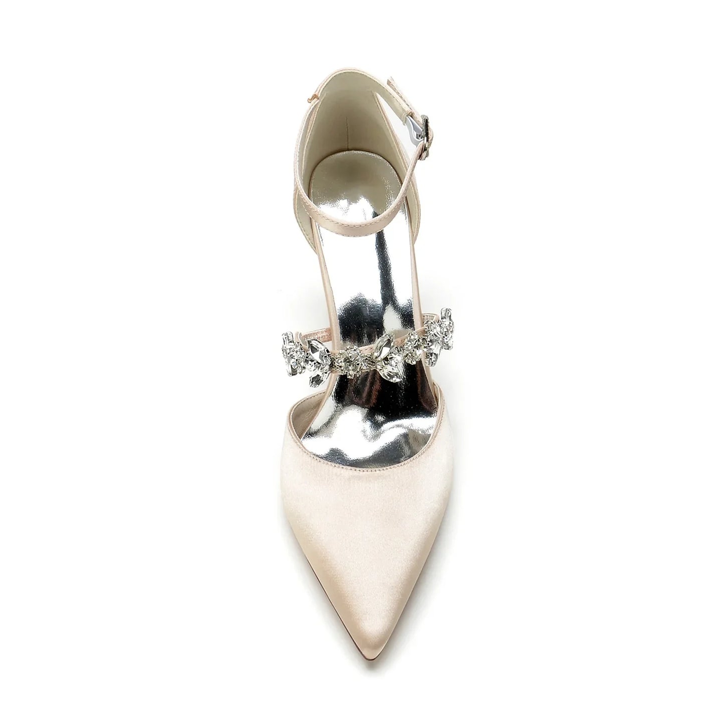 Funki Findz | Shoes | Women's Satin Crystal Block Heeled Shoes