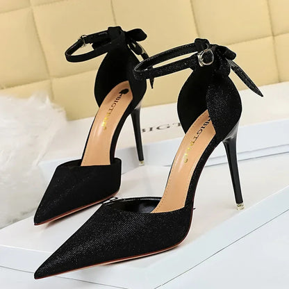 Funki Findz | Shoes | Women's Glitter Bow Knot Strappy Heels