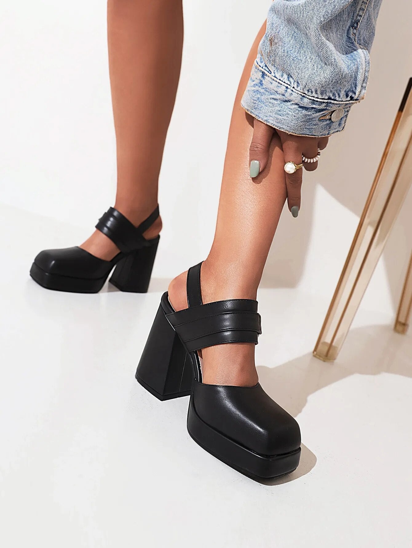 Funki Findz | Shoes | Women's High Stylish Chunky Dress Shoes