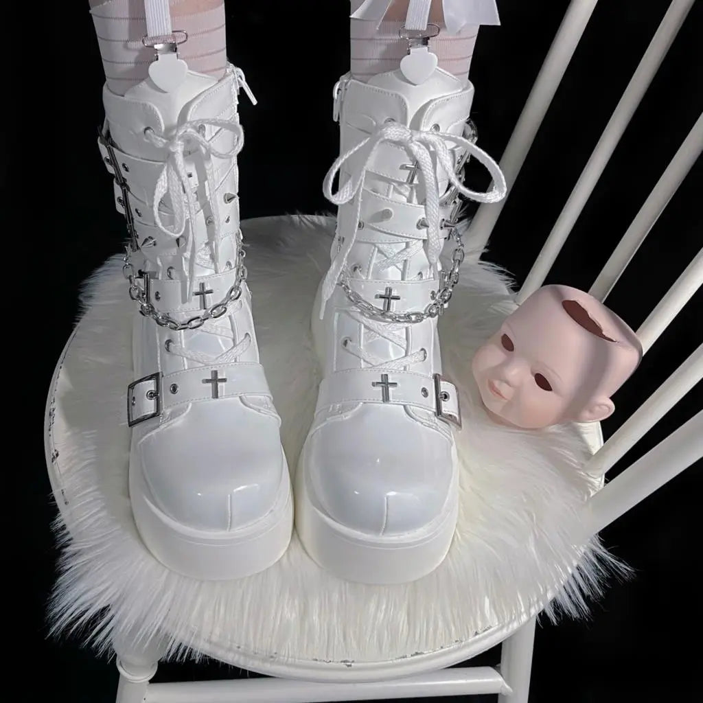 Funki Findz | Boots | Women's Gothic Platform Wedge Boots
