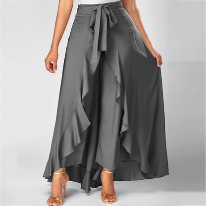 Funki Findz | Skirts | Women's Elegant Long Ruffled Skirt Pants