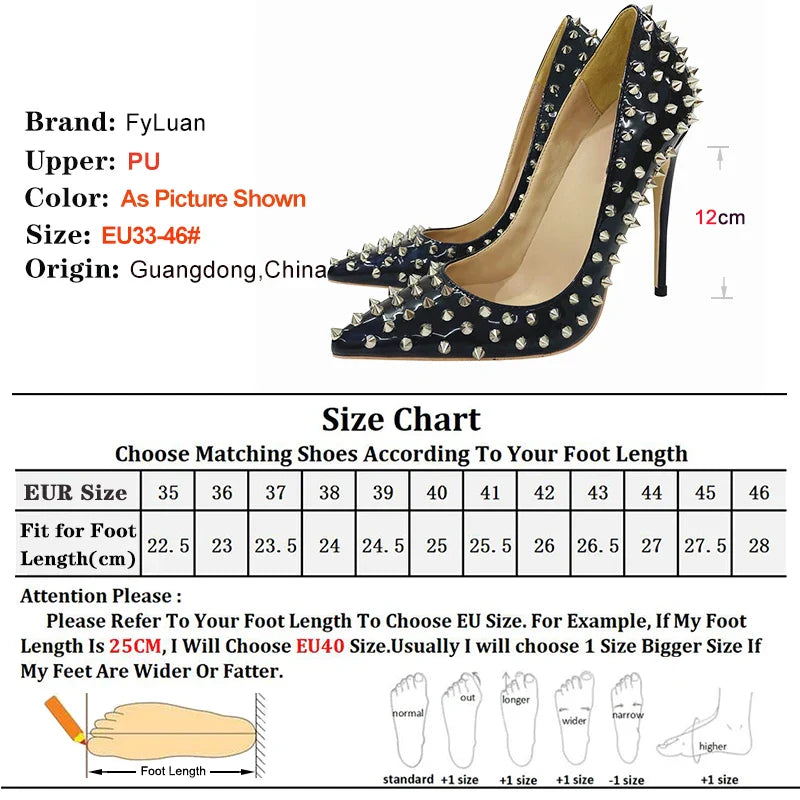 Funki Findz | Shoes | Women's Spikes Rivets Super High Stilettos