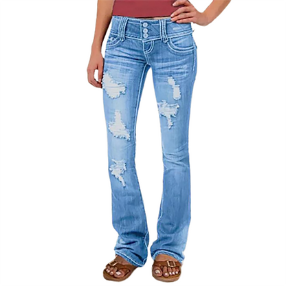 Funki Findz | Pants | Women's Ripped Low Rise Bootcut Jeans