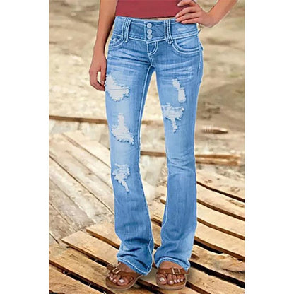 Funki Findz | Pants | Women's Ripped Low Rise Bootcut Jeans