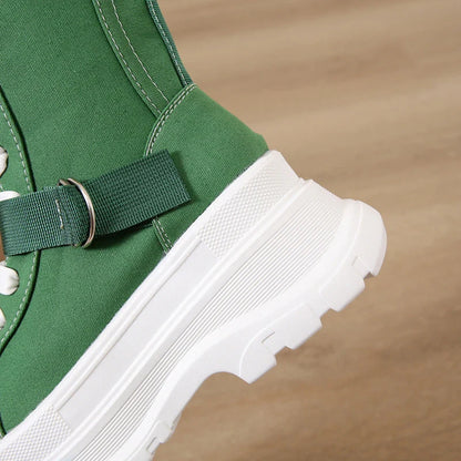 Funki Findz | Boots | Women's Canvas Chunky Platform Boots